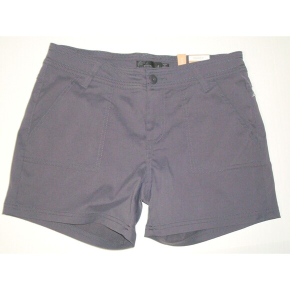 Womens 0 PrAna New NWT Gray Hike Shorts Pockets Trail Organic Olivia 7" UPF 50+ - Picture 1 of 3